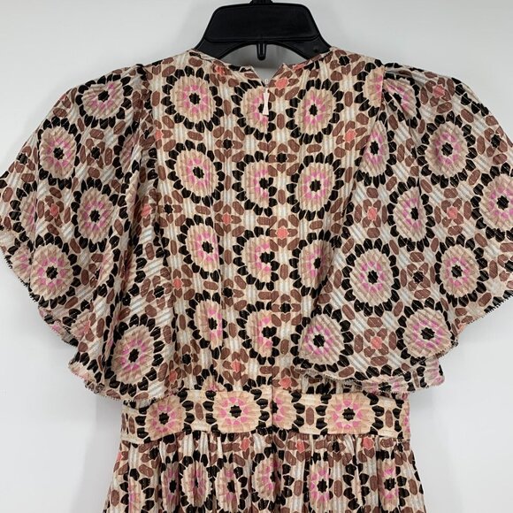 Kate Spade Dress Silk By The Pool Floral Print Mosaic Flutter NWT - Picture 10 of 13